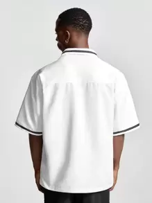 Manfinity VCAY Men's Loose Fit Short Sleeve Woven Shirt - White - View 3