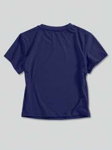 INAWLY Camiseta gráfica de Italia para bebé - Azul Marino - Ver 2