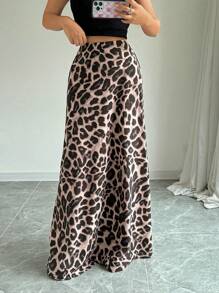 Selianne Women's Leopard Print Simple Daily Wear Skirt Maxi Women Outfit Fall Cloth For Women - Brown - View 5