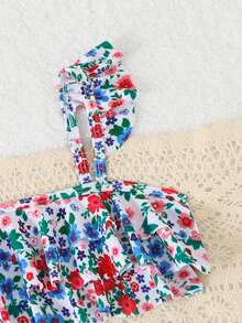2 Bộ Bikini Dây Xù Lông Cô Gái Trẻ Ditsy Có Dây Đai Có Thể Điều Chỉnh, Phong Cách Thường Ngày Dễ Thương Cho Bãi Biển Mùa Hè Hoặc Hồ Bơi - Nhiều màu - Xem 3