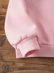 SHEIN Vibrant Floral Graffiti Print Sweatshirts For Girls, Pink, Stylish Back To School Fall Long Sleeve Hoodie Pullover, Tween Girl Casual Thick Hoodies For Fall And Winter