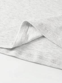 INAWLY Women Plain Minimalist Casual Long Sleeve T-Shirt Fall Cloth For Women - Light Grey - View 6