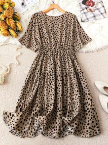 SHEIN LUNE Vestido de verano informal de talla grande con estampado allover - Multicolor - Ver 2