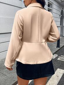 SHEIN Unity Blazer feminino liso minimalista franzido de manga comprida plus size