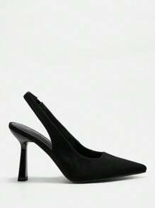 CUCCOO BIZCHIC Women's Fashion Black Suede Pointed Toe Classic High Heel Pumps For Work, Date & Party Spring Shoes Spring Break Easter For Christmas Spring Shoes - Black - View 2