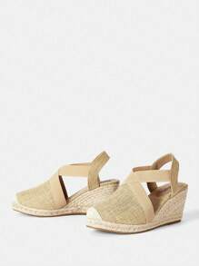 Styleloop Keil-Sandalen für den Urlaub, Keilsandaletten mit Kreuzriemen für den Sommerstrand, Sommerschlussverkauf Boho Feeling, Vintage Frenchy Schuhe für Weihnachten, Herbst und Neujahr