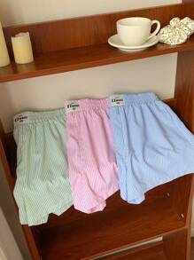 Comfortcana 3 件装大码条纹拼色休闲短裤