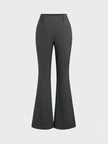 SHEIN Unity 灰色低腰喇叭牛仔褲女長褲 - 深灰色 - 查看 1