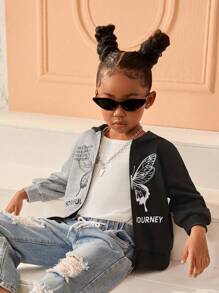 SHEIN Young Girl Solid Color Knit Hooded Loose Casual Sweatshirt