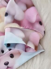 Tween Girl 休闲可爱小狗印花套头衫，适合度假、上学和工作