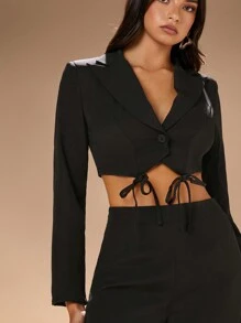 Glamine Women's Summer Solid Color Short Jacket And Pants Suit Set Fall Cloth For Women