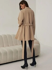 Firerie Women Khaki Long Sleeve Trench Coat - Khaki - View 7