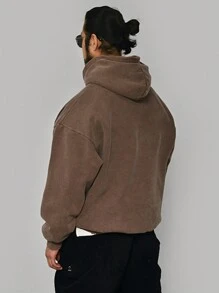 DAZY Men's Letter Printed Thermal Lined Hoodie, Autumn/Winter