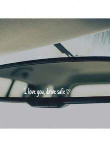 I Love You Drive Safely Rearview Mirror Decal - Cute Vinyl Sticker For Women - Rearview Mirror Charm - Car Interior Decor - Multicolor - View 8