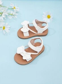 Sandalias blancas con decoración de lazo para niñas bebés y niñas pequeñas