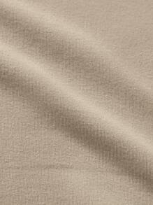 RueChic Men's Round Neck Sweatshirt With Hand Print Outline Design - Camel - View 6