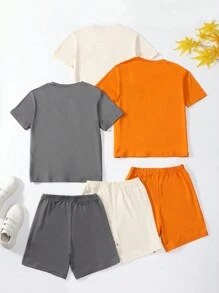 Girls' Printed Short Sleeve T-Shirt And Shorts Set, Summer, Multiple Pieces - Multicolor - View 2