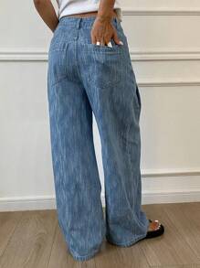 DAZY Women's Distressed Wide Leg Jeans,Baggy Jeans - Light Wash - View 2