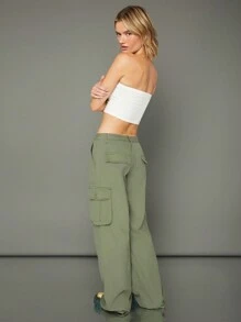 WESTFADE Quần Jeans Ống Đứng Baggy Denim 100% Cotton Cao Cấp - xanh quân đội - Xem 8