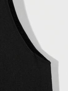 Manfinity Homme Camiseta de tirantes acanalada negra talla grande para hombres
