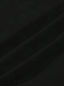 SHEIN LUNE Women's Oversized Drop Shoulder Quiet Reading Skull Graphic Sweatshirt - Black - View 8