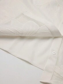 Anewsta 2pcs Set French Romantic White Hollow Embroidery Floral Casual Outfit - White - View 13