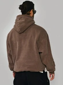 DAZY Men's Letter Printed Thermal Lined Hoodie, Autumn/Winter