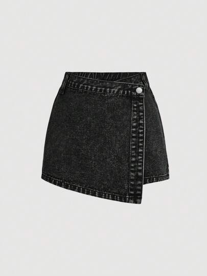 SHEIN Girlism Tonårsflickor Casual jeansshorts för sommaren vardagskläder