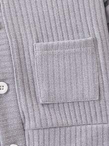 年轻男孩绅士风格毛绒开衫，温暖百搭，适合秋季、春季、冬季、空调房、居家、玩耍和上学，适合 4-7 岁的男孩 - 灰色 - 查看 6