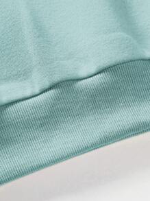 RueChic Men's Patch Pullover Sweatshirt With Letter And Pattern Print - Green - View 4