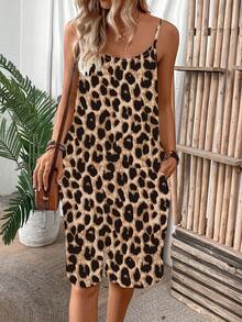 Breezaya Bộ áo liền quần in họa tiết thông thường dành cho nữ - Màu be - Xem 5