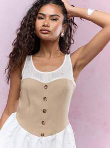 MISSGUIDED 拼色紧身胸衣细节迷你连衣裙 - 彩色 - 查看 3