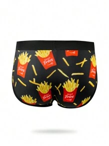 Manfinity Calzoncillos sencillos de hombre con estampado de patatas fritas a la francesa
