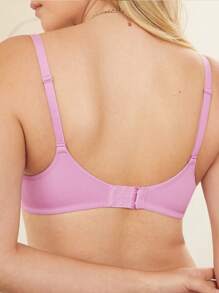 LUVLETTE Sujetador básico de comodidad fresca con escote pronunciado y push-up en color rosa