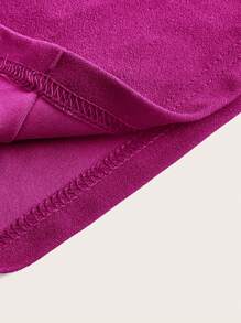 SHEIN Clasi 大码纯色系带阔腿优雅裤 - 中紫紅色 - 查看 4