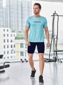 Gym Rark Shorts de sport simples, imprimés et décontractés de style boyfriend pour hommes - Bleu marine - Voir 4
