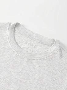 INAWLY Women Plain Minimalist Casual Long Sleeve T-Shirt Fall Cloth For Women - Light Grey - View 4