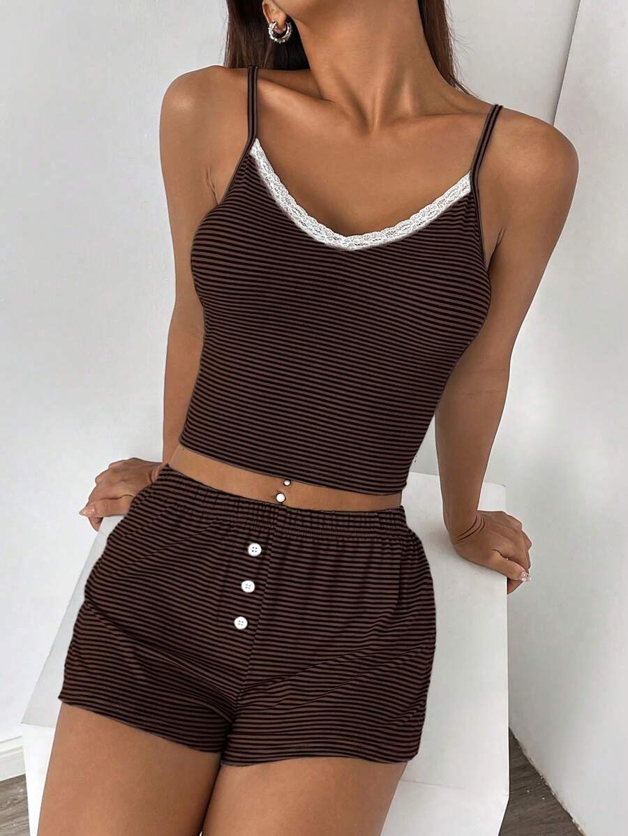 SHEIN Unity 2 件女士蕾丝吊带背心套装（蕾丝款式随机）