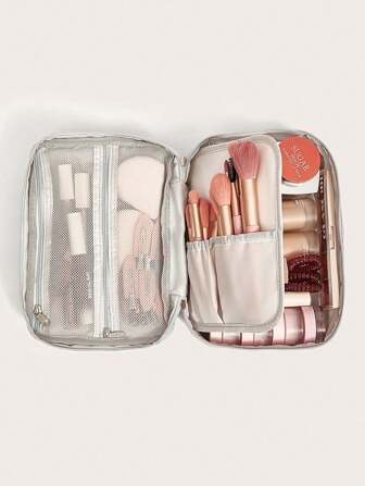 1 st polyester förvaringsväska, minimalistisk bärbar toalettartiklar förvaringsväska, perfekt för att packa kosmetika och researtiklar, Boho Vibes