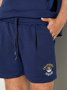 Hauture Men California Graphic Tee & Shorts Set For Summer