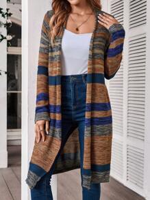 EMERY ROSE Elegante cárdigan de mujer tejido multicolor, ropa de mujer para otoño