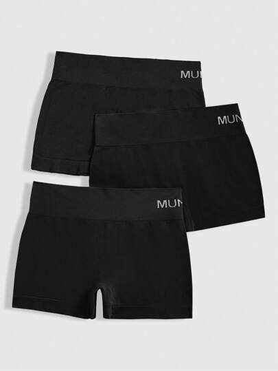 3pcs/Pack Women Simple Printed Briefs