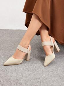 CUCCOO BASICS Woman Shoes Fashionable Classic Apricot Color High Heel Shoes With Removable Ankle Strap For Commuting For Spring And Summer Vacation Shoes Summer Spring Shoes Spring Break Easter