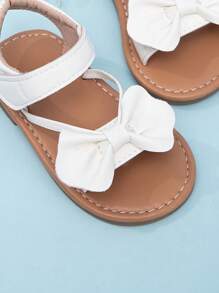 Sandalias blancas con decoración de lazo para niñas bebés y niñas pequeñas