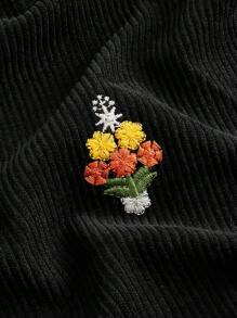 Flirla 大码刺绣吊带休闲无袖连衣裙 - 黑色 - 查看 4