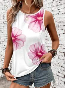 SHEIN LUNE Women's Casual All-Over Print Summer Tank Top
