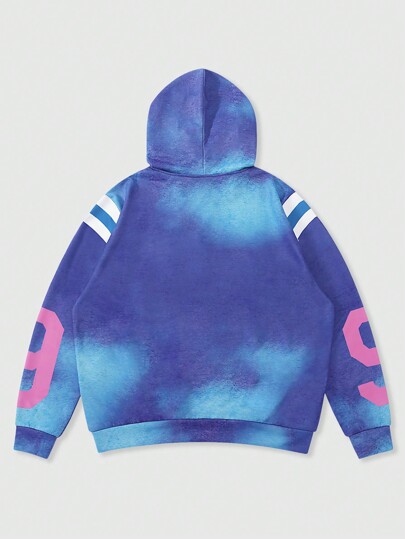 Prep Sudadera con capucha vintage de alta calle para uso casual diario, otoño/invierno para hombre