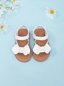 Sandalias blancas con decoración de lazo para niñas bebés y niñas pequeñas