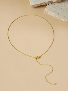 Anewsta Vòng cổ mạ vàng 18K có thể điều chỉnh - Vàng - Xem 3