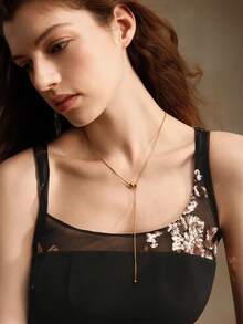 Anewsta Vòng cổ mạ vàng 18K có thể điều chỉnh - Vàng - Xem 2